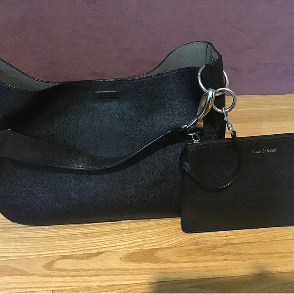 Black Leather Calvin Klein Handbag